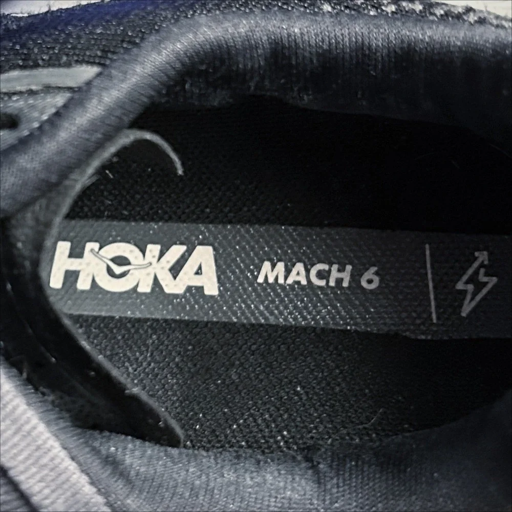 Hoka One One Mach 6 Running Shoes Womens 9 Black White Athletic Sneakers 1147810